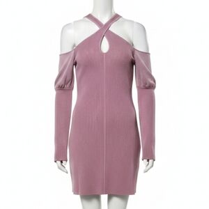 Bebe Dusty Pink Knit Dress Criss Cross Straps XLARGE